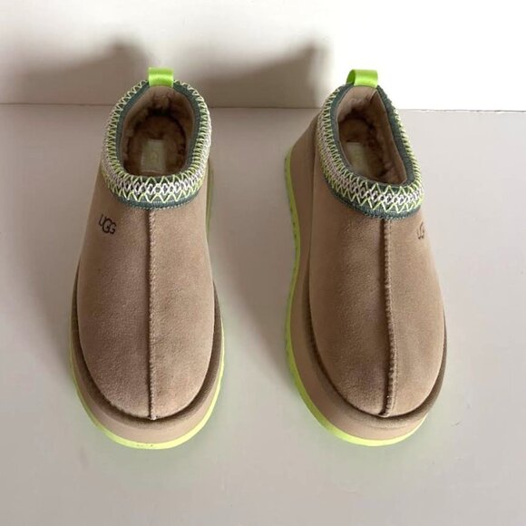 UGG Tazz Platform Slipper Mustard Seed/Vibrant Green 8 - Picture 11 of 15